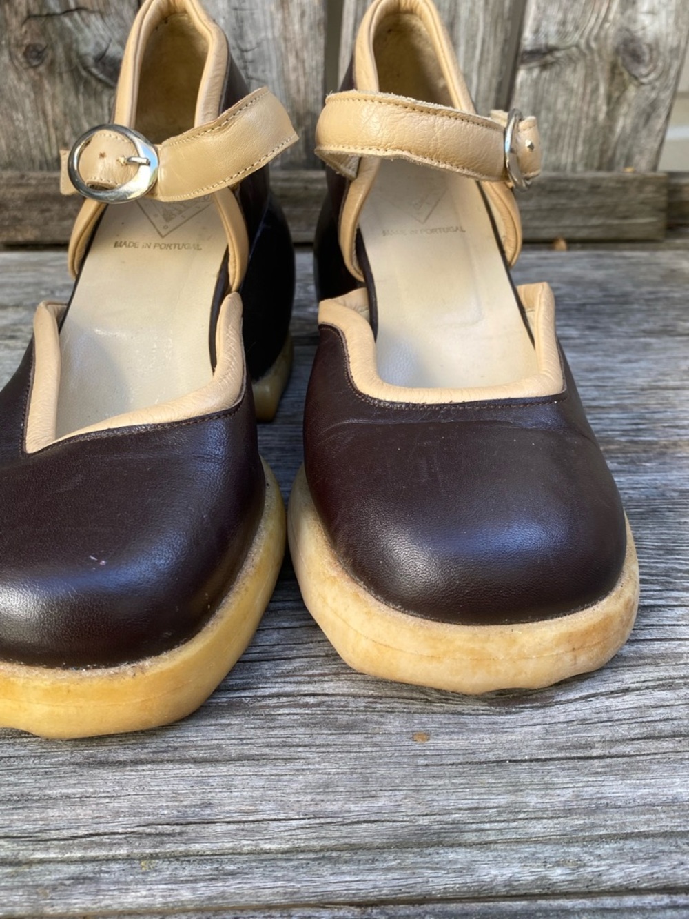 JOHN FLUEVOG Women’s Brown and Tan Mary Jane Heels - Leather Strap size 6 - Picture 5 of 15